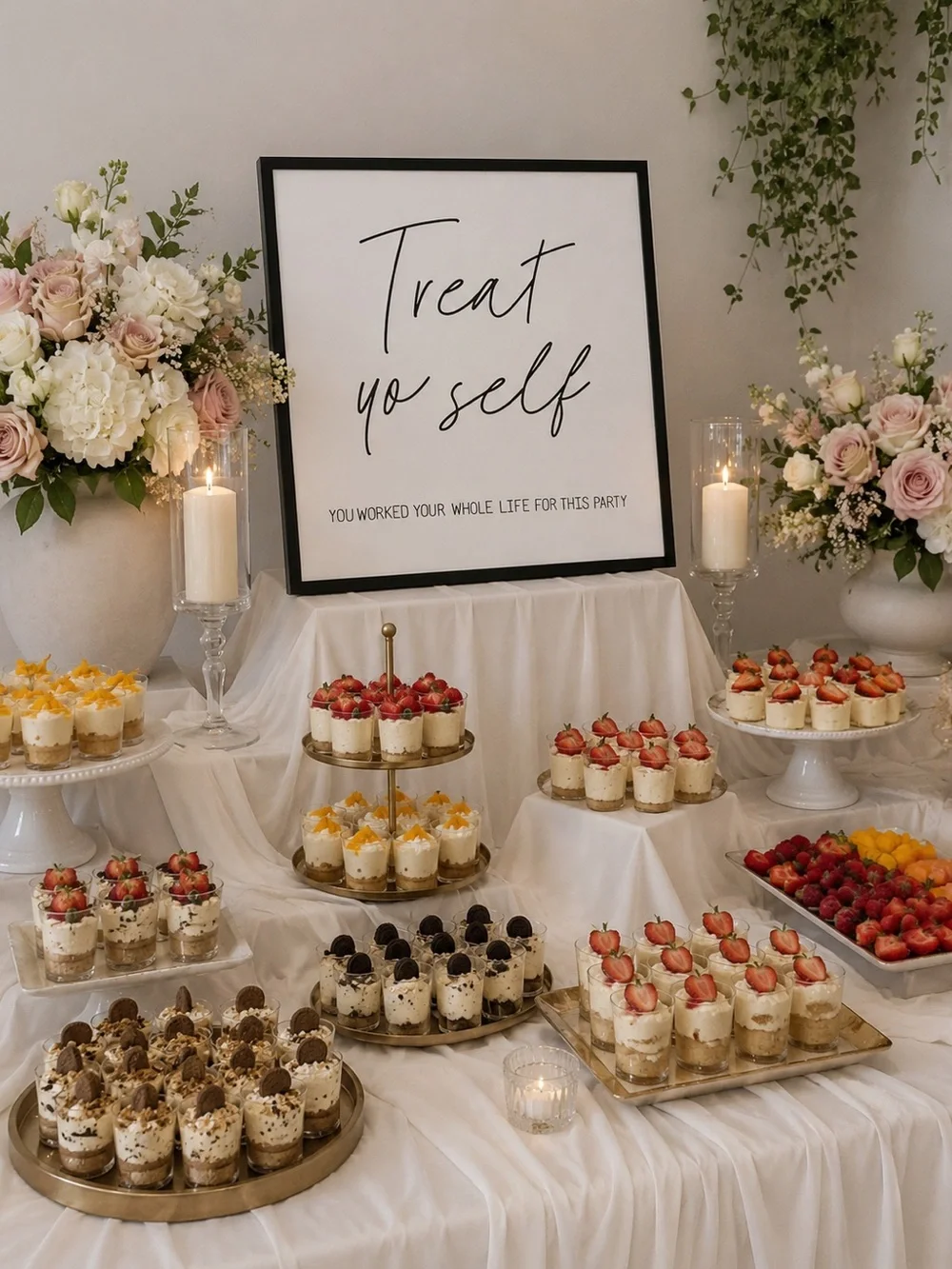 Treat Yo Self Custom Dessert Display Sign Decor for Wedding/Party